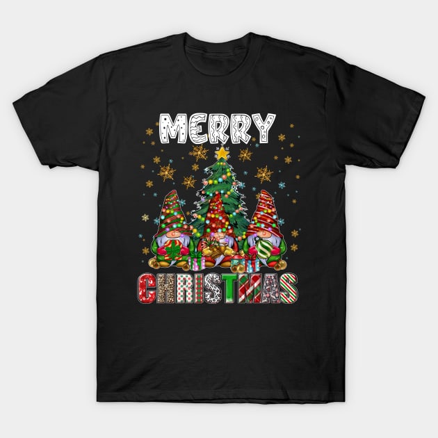 Merry Christmas Gnome Family Funny Xmas Tree Women Men Kids T-Shirt by JennyArtist